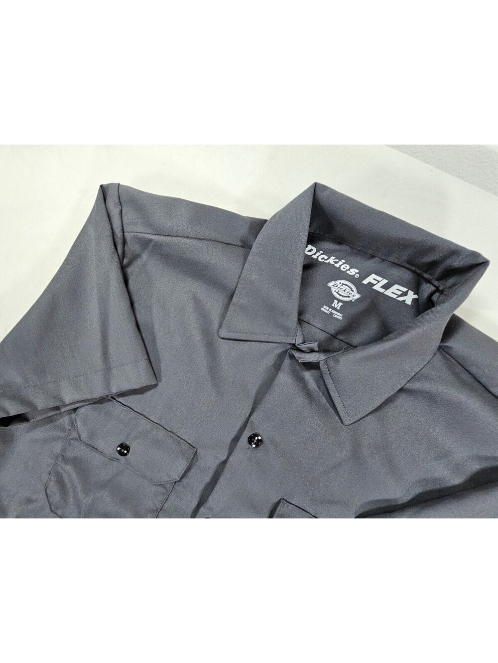 Dickies Flex Short Sleeve Twill Work Shirt - Slim Fit. Gray Size M. NWT
